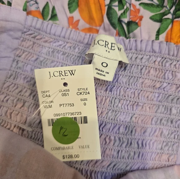 J.Crew Factory Strappy midi dress Vintage Lilac Multi 0 $128 - Picture 8 of 8